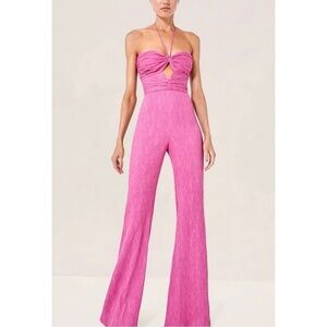 NWT ALEXIS Wide-Leg Halter Jada Cut-Out Jumpsuit